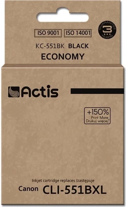 Ngjyrë zëvendësuese Actis KC-551Bk për printer Canon CLI-551Bk, 12ml, e zezë (me çip)