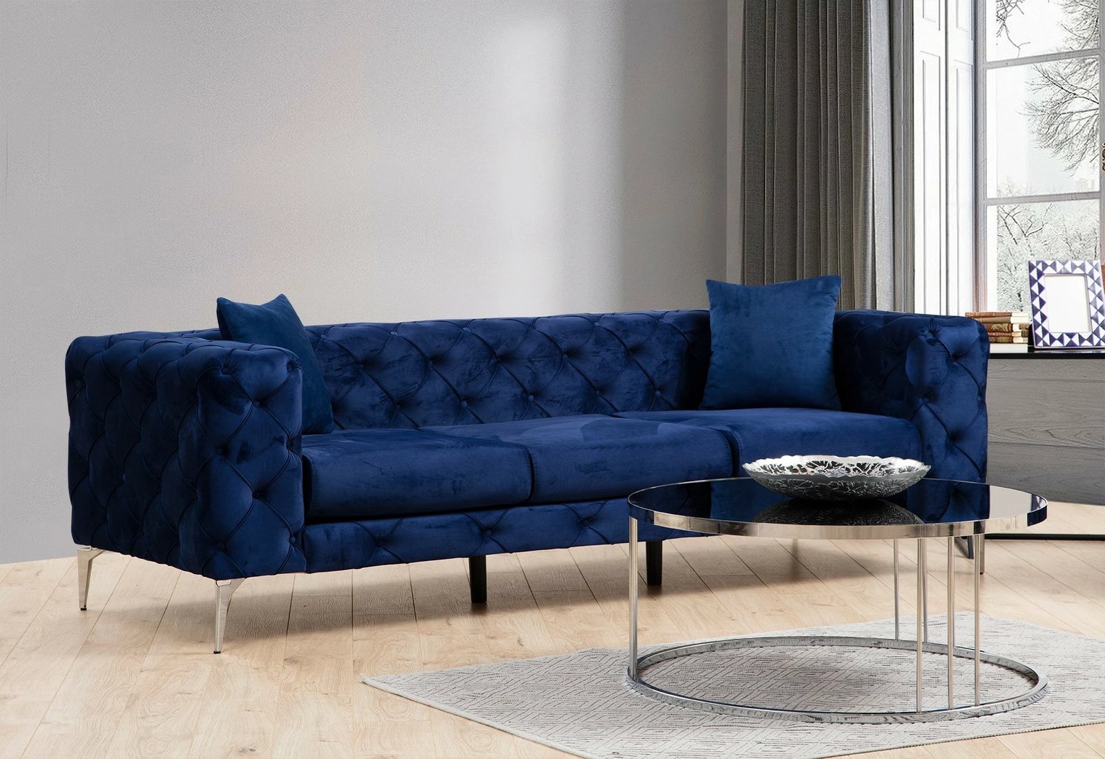 Divan treshe Atelier del Sofa, ngjyrë navy blue, Como