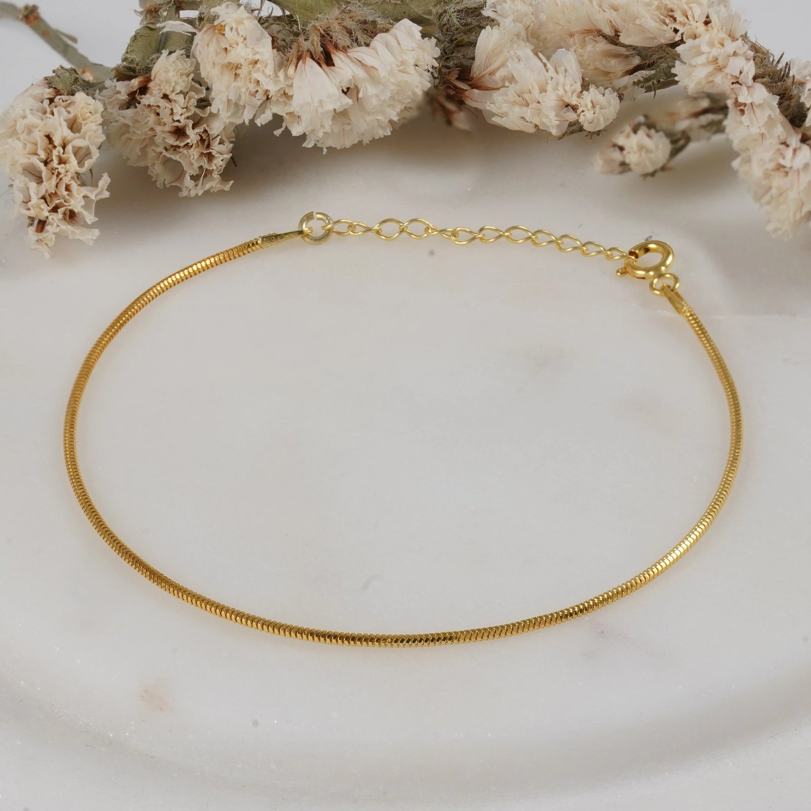 Byzylyk i hollë prej argjendi, ngjyrë ari, Jumeon 10518G