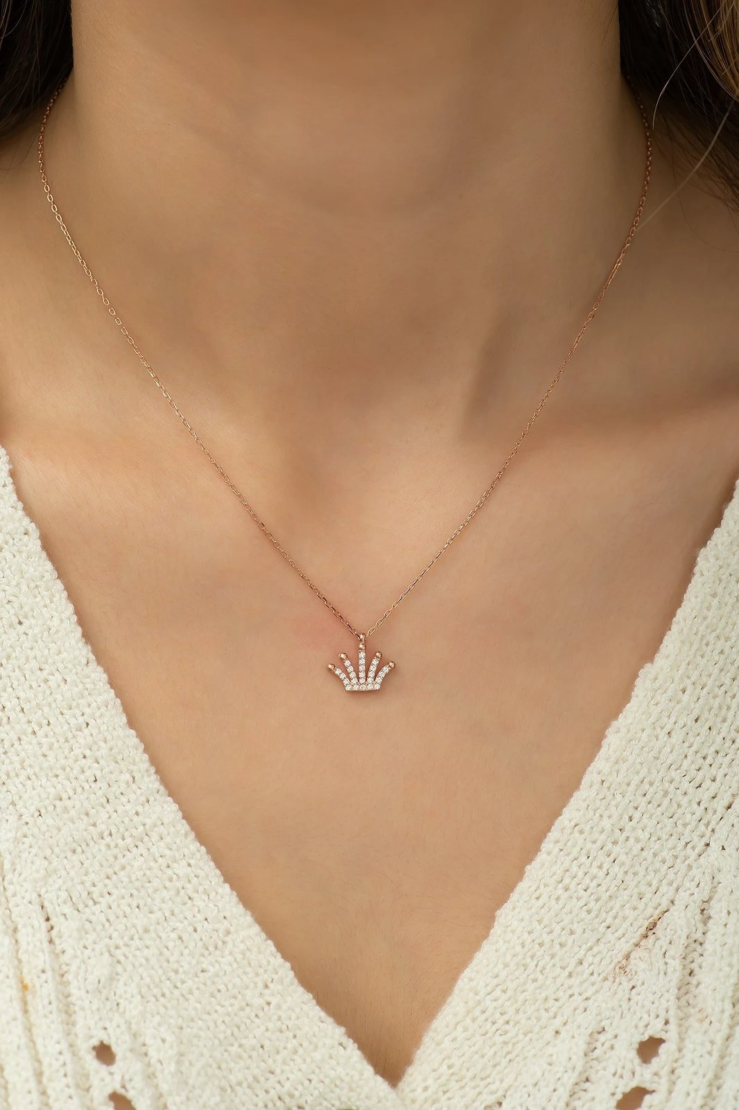 Qafore argjendi, Jumeon, TRDYL390, ngjyrë rozë ari dhe e bardhë