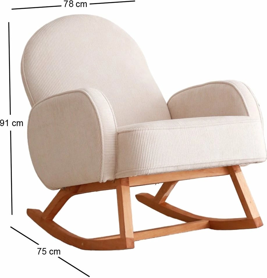 Karrige 'wing' Yoko, kadife korduro, e bardhë