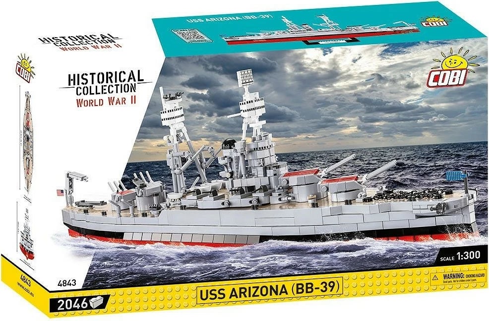 Set ndërtimi Cobi Klocki USS Arizona BB-39, 2046 pjesë, plastikë, Historical Collection