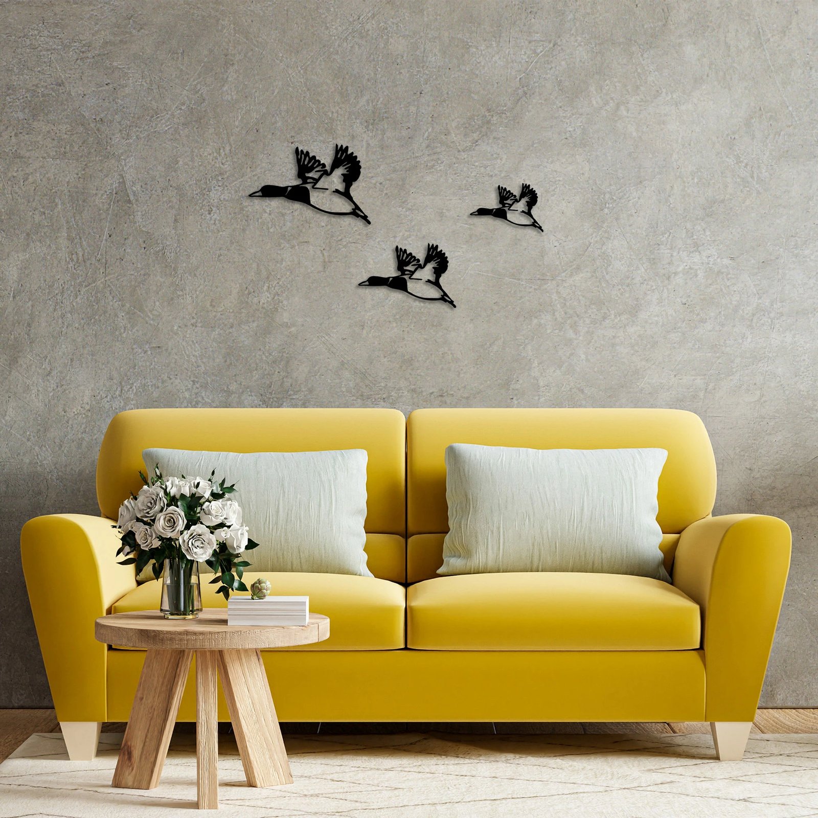 Aksesor dekorativ metalik për mur, rosat, Wallity, 3 copë, 290