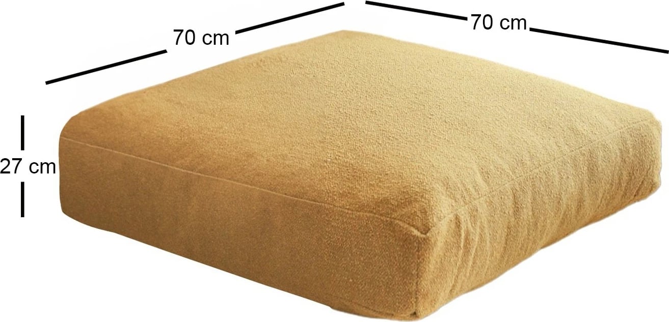 Jastëk TEDDY Atelier del Sofa, ngjyrë mustard, 70x27x70cm