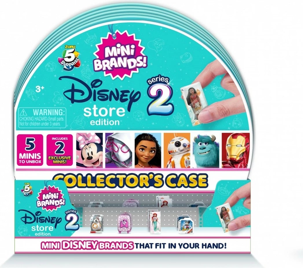 Set figurina Mini Brands Disney Store Series 2 me kuti koleksionuese, shumëngjyrëshe