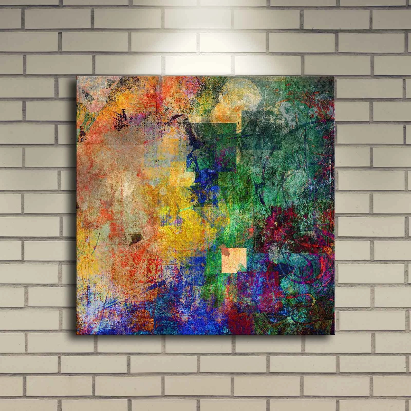 Pikturë dekorative me drita LED, shumëngjyrëshe, 40x40cm, Wallity 4040İACT-1