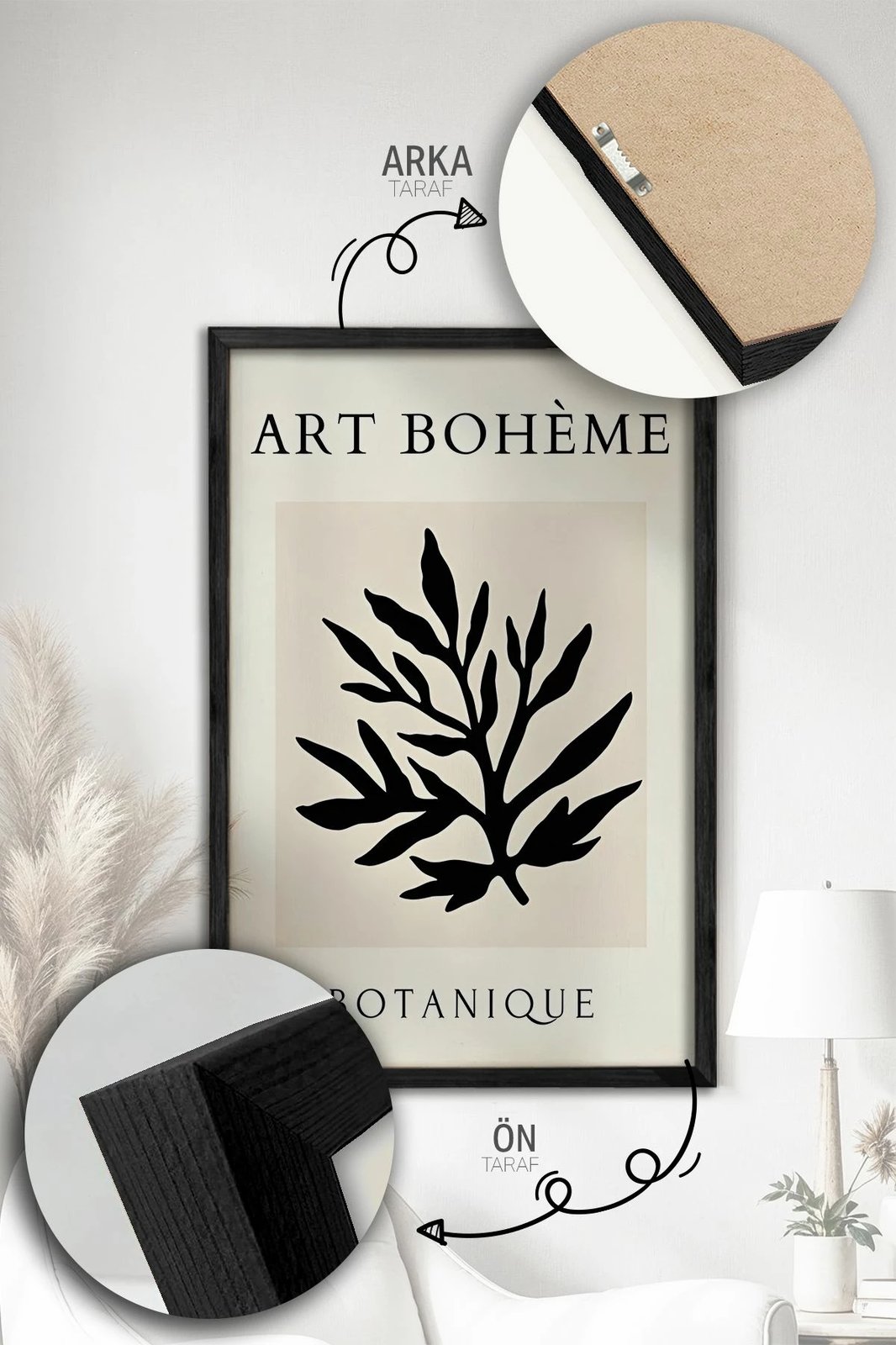 Pikturë dekorative me kornizë (3 copë), Wallity, Artvmodel11-Sıyah