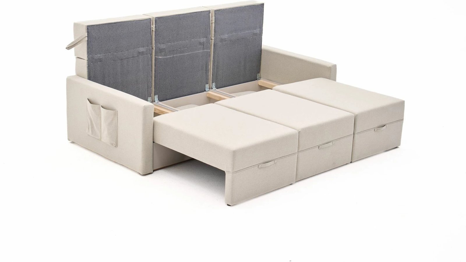 Divan-krevat 3 vendesh, Atelier del Sofa, Saros, krem, 3 pjesë