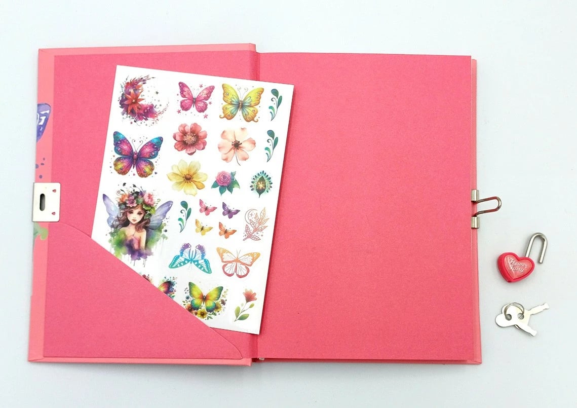 Ditari sekret Stnux Flower Fairy Bellisa me ngjitëse dhe 2 stilolapsa, për vajza Ditari sekret Stnux Flower Fairy Bellisa me ngjitëse dhe 2 stilolapsa, për vajza