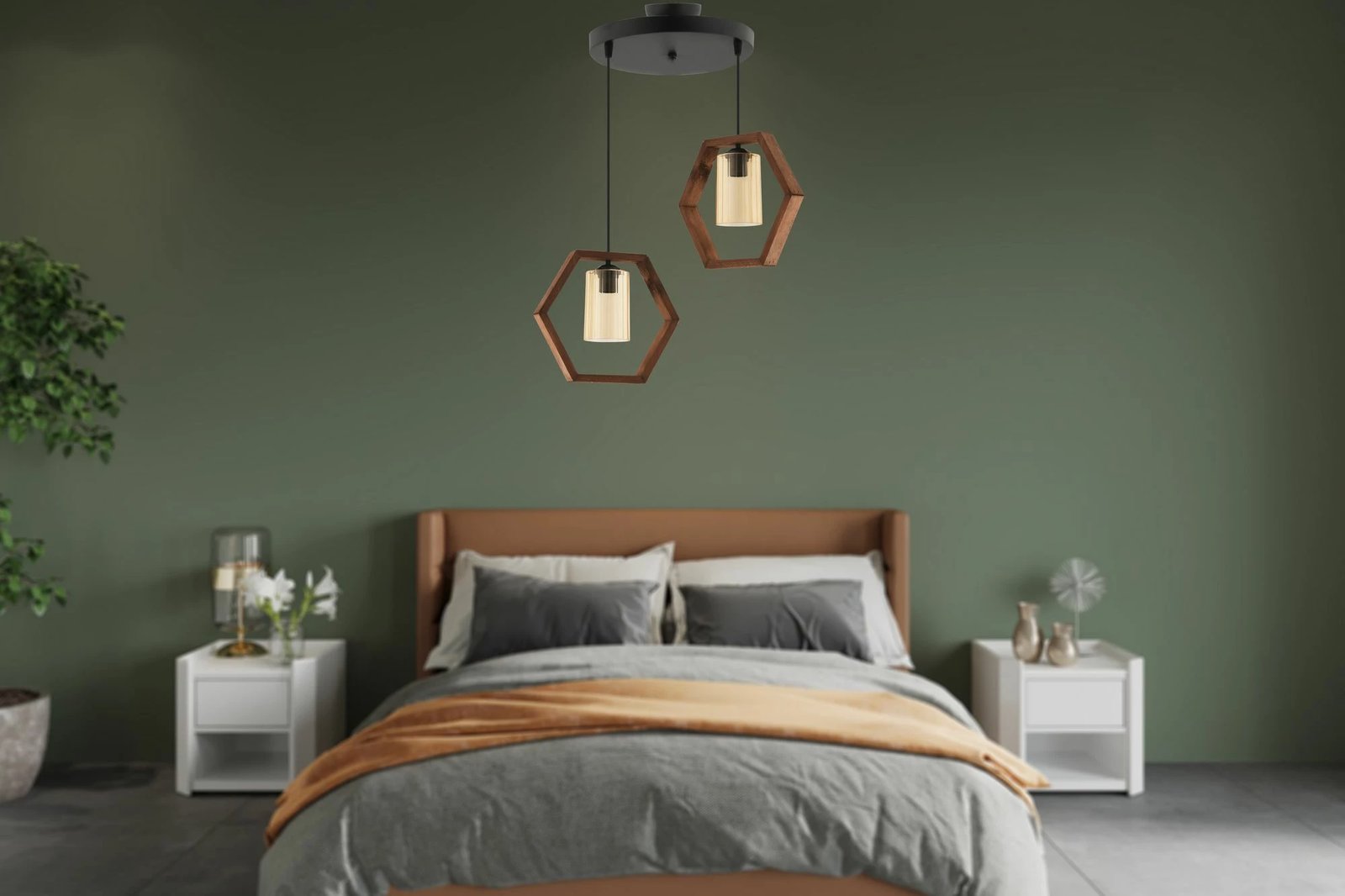 Llambë tavani Opviq, Hexagon Double, xhami i zi