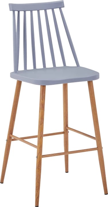 Karrige për bar Aurora I pp, ngjyrë gri - këmbë metali natyrale, 42x47x99cm