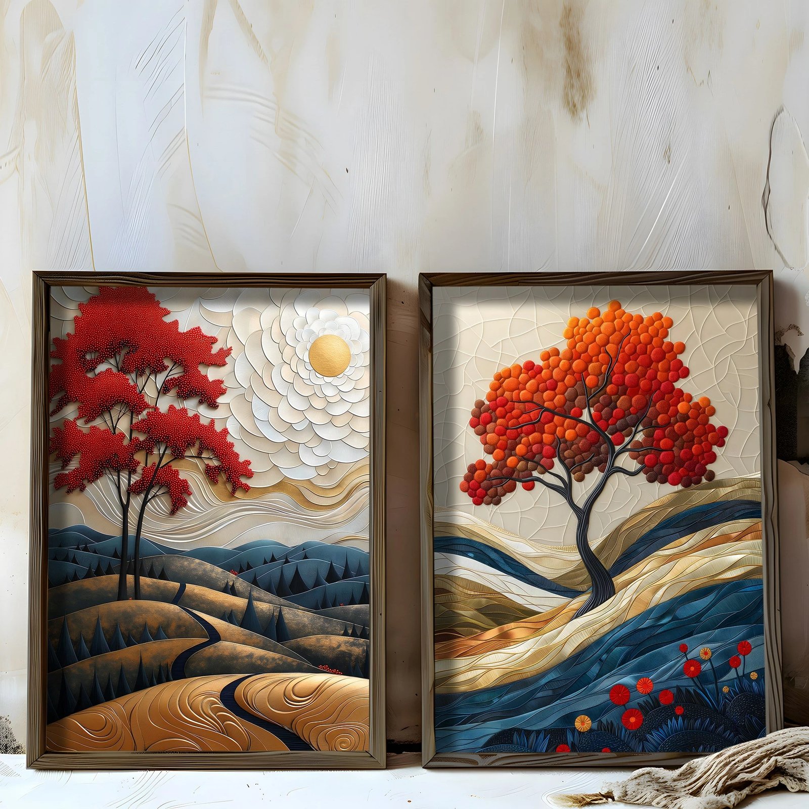 Pikturë dekorative me kornizë MDF (2 copë), Wallity, HUM102