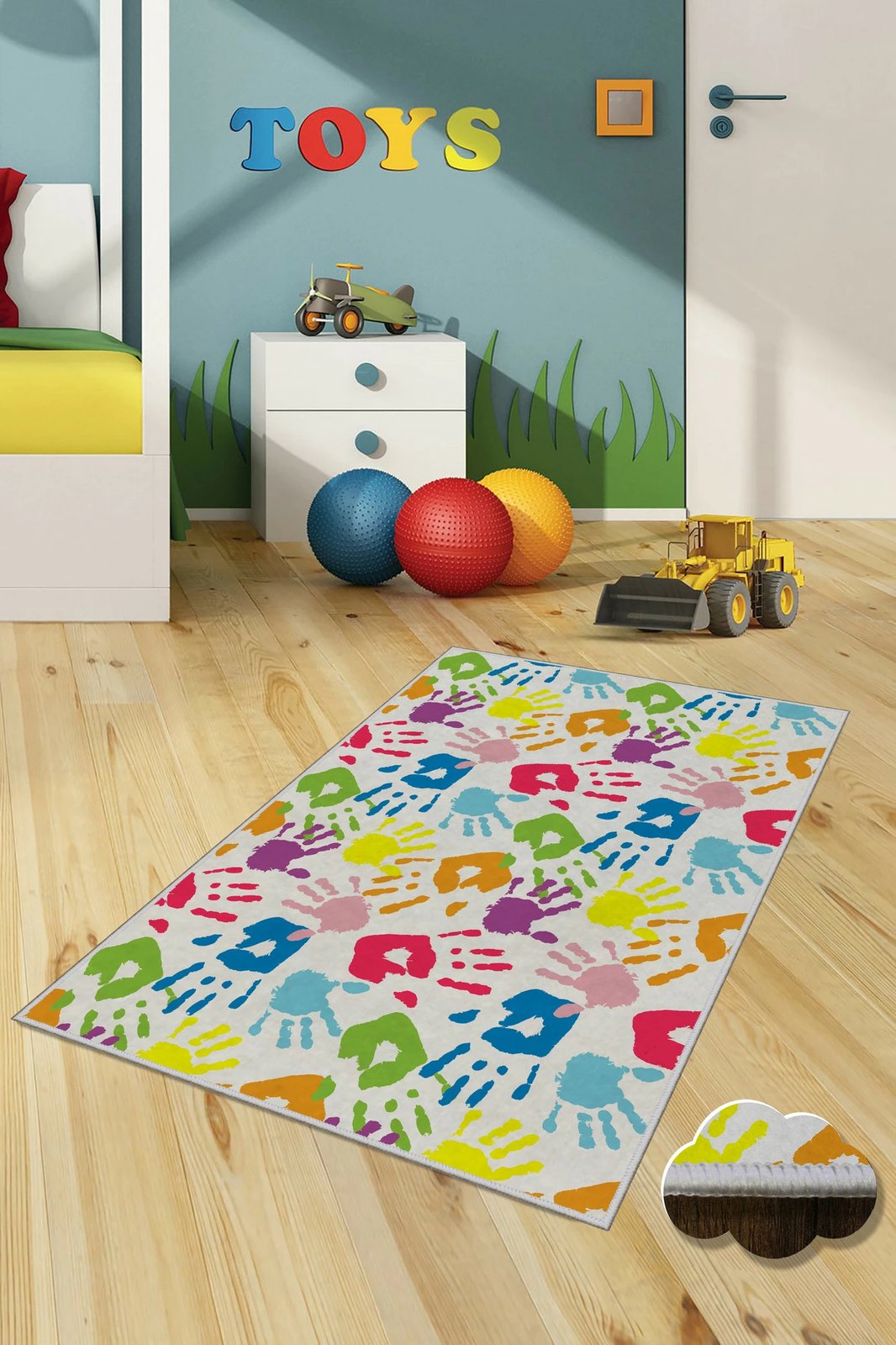 Qilim shumëngjyrësh për fëmijë, 80x120cm, Conceptum Hypnose, WOOKECE116