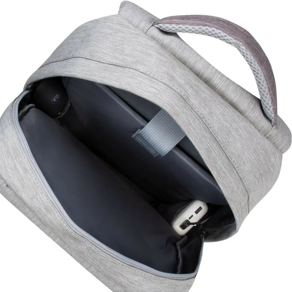 Çantë shpine RIVACASE Prater 15.6", USB port, gri/mokka Çantë shpine RIVACASE Prater 15.6", USB port, gri/mokka