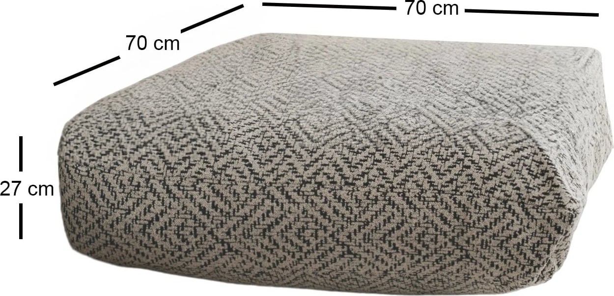 Jastëk i madh Atelier del Sofa, Dokuma - Zikzak, ngjyrë gri