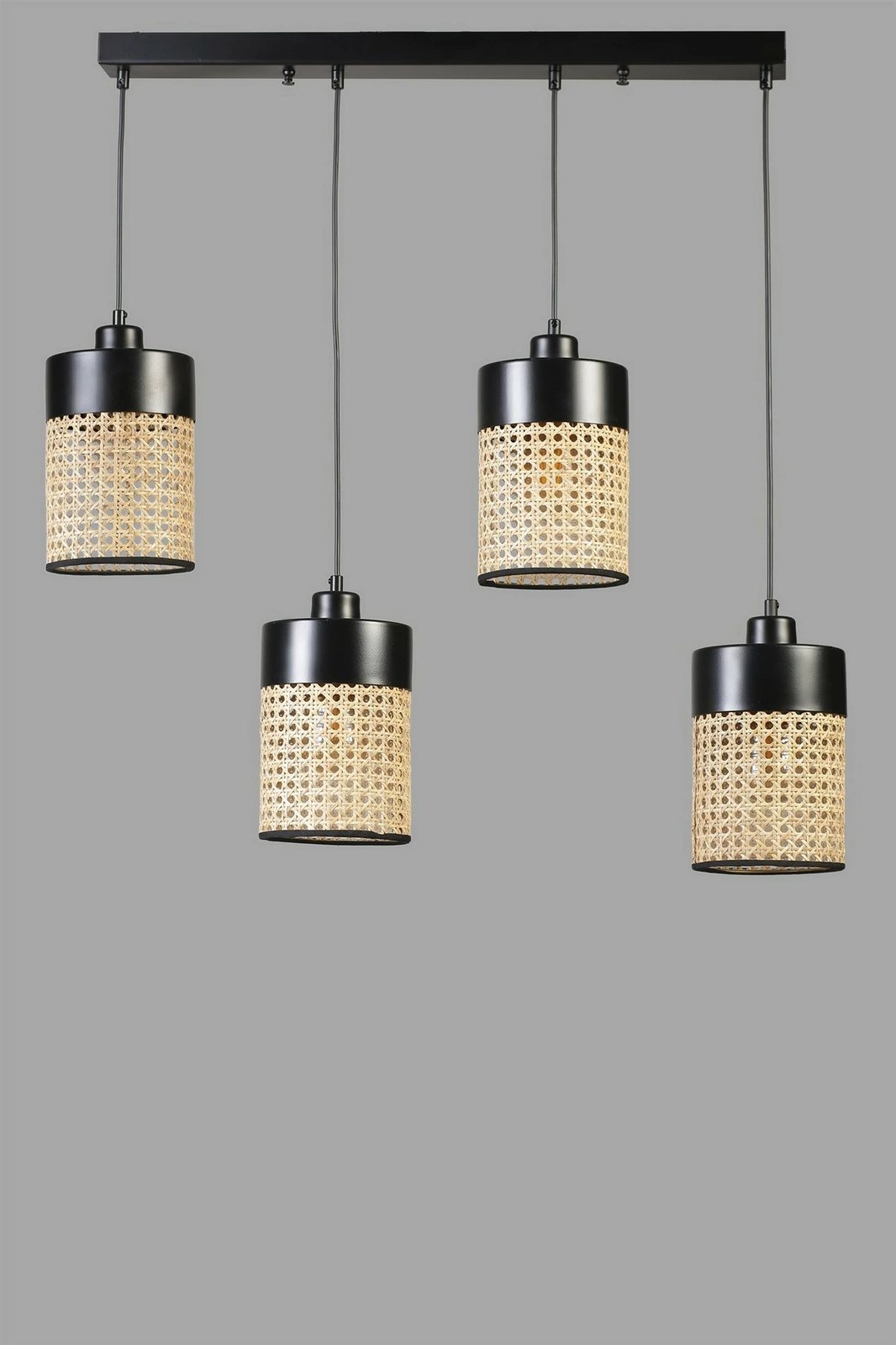 Llambë tavani Opviq, rattan dhe e zezë, 8705-6 Llambë tavani Opviq, rattan dhe e zezë, 8705-6