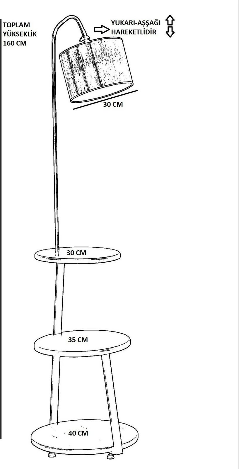 Llambë dyshemeje Opviq, me rafte, 8743-6