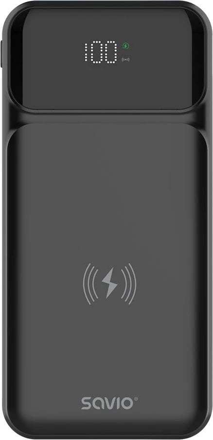 Power bank SAVIO BA-09, 37 mAh, karikim wireless, i zi