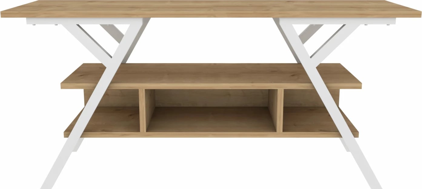 Komodë TV Skye Decor, Minerva, e bardhë dhe lis