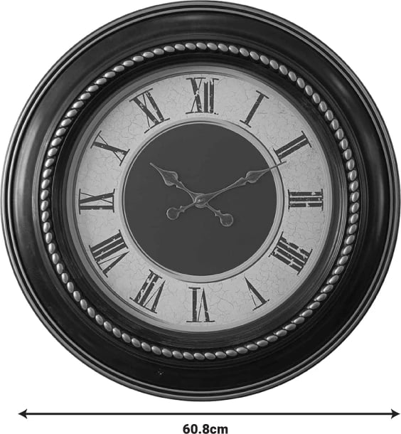 Orë muri Retta Inart, ngjyrë e zezë antike dhe ari, D60.8x5.6cm