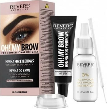 Ngjyrë Henna për vetulla Revers Oh! My Brow 1.0 BLACK, 15ml+15ml
