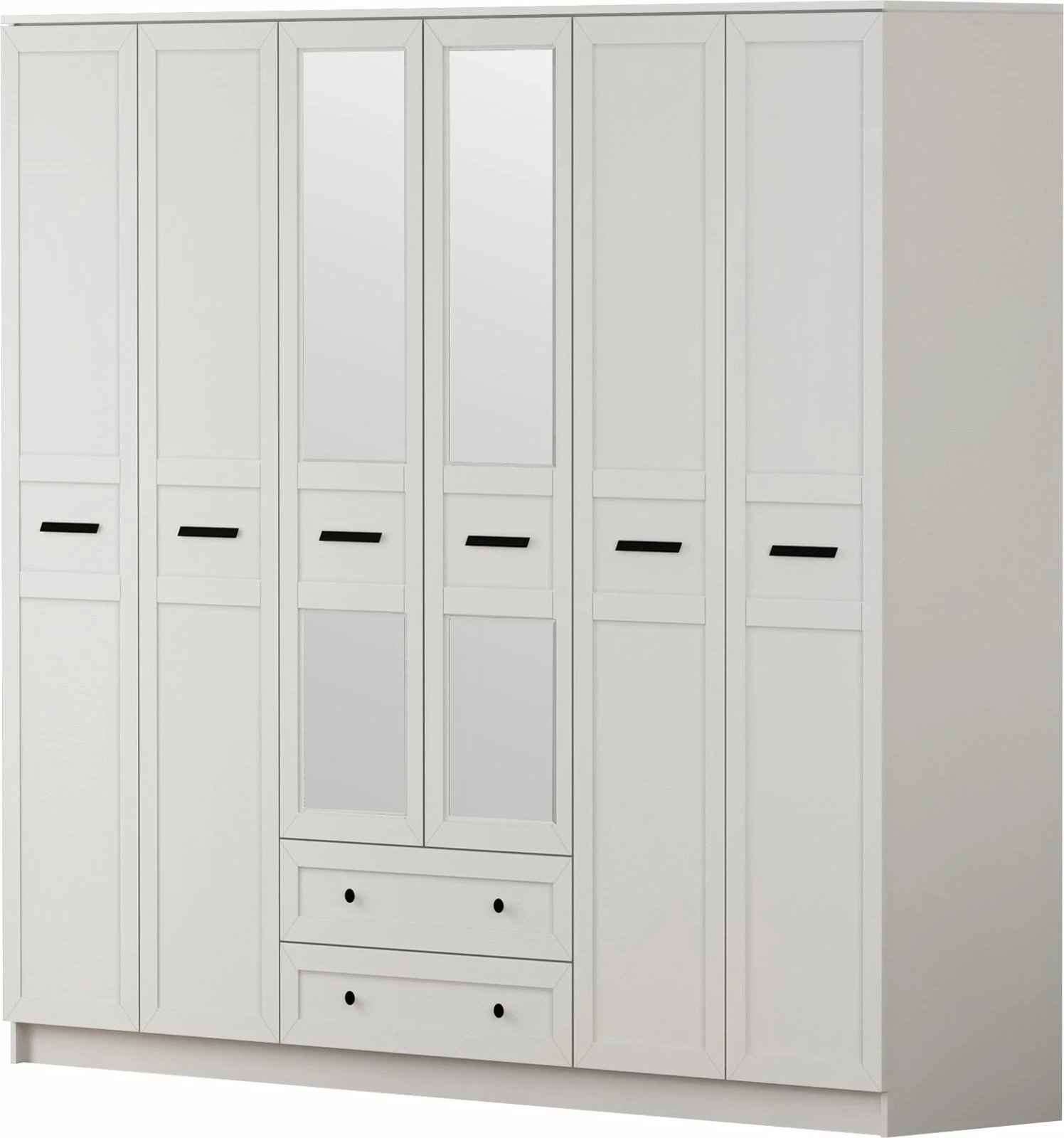 Dollap rrobash Skye Decor, ngjyrë e bardhë mat, RB-168-01-013, 210x210x52cm