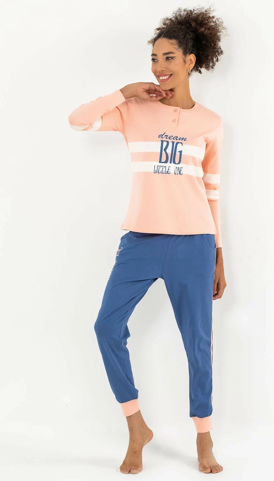 Set pizhamash për gra, Jumeon, 002-000671, ngjyrë salmon