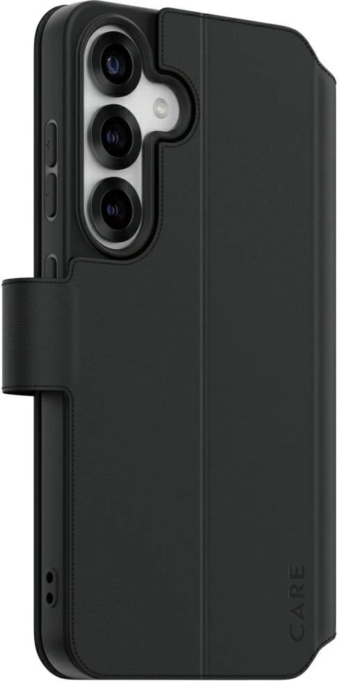 Mbështjellës PanzerGlass CARE wallet me kickstand për Samsung Galaxy S25, Zi