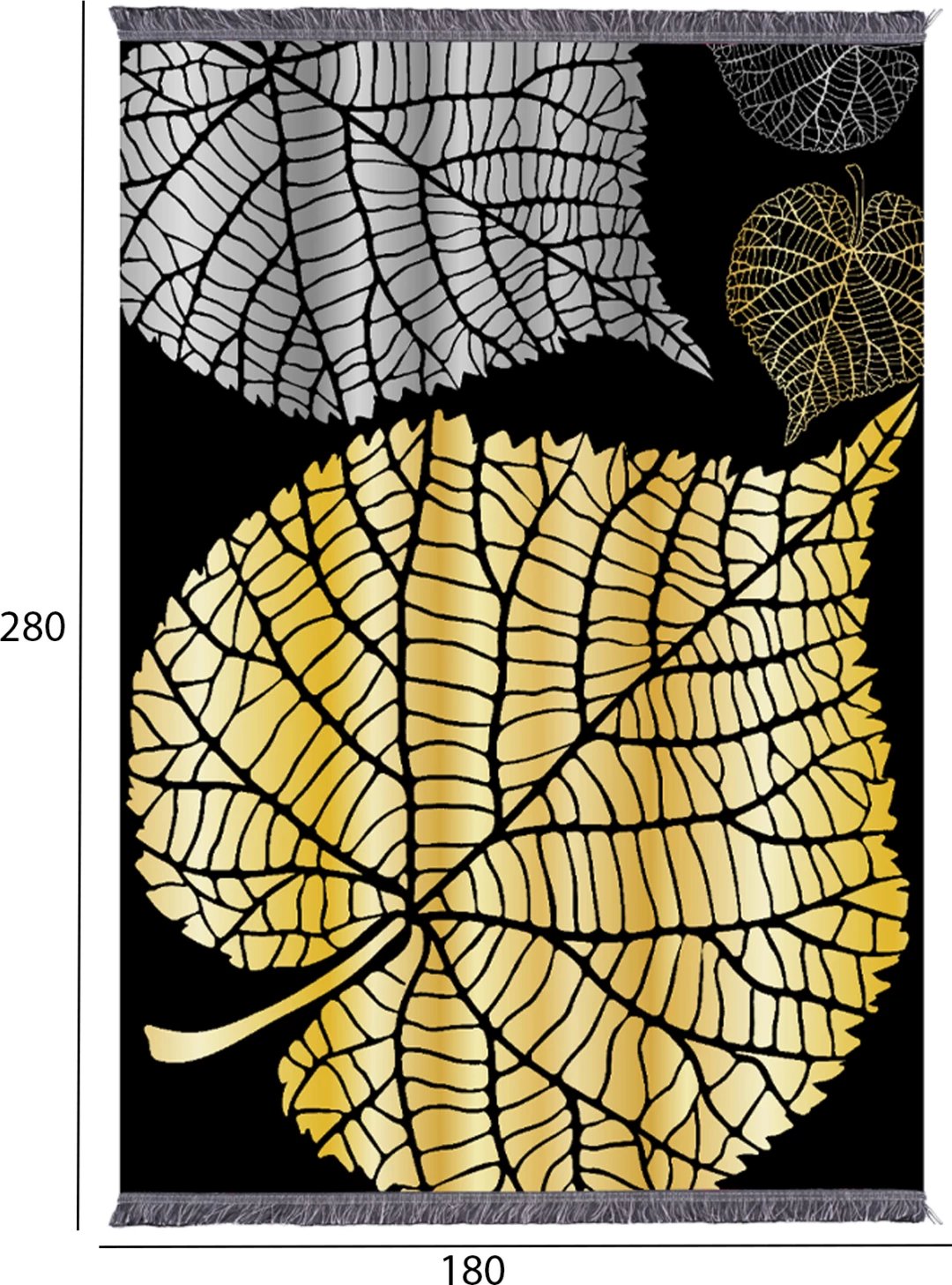 Tepih për dhomë ndeje me thekë, Josiane FH7723.39, gjethe, 180x280 cm