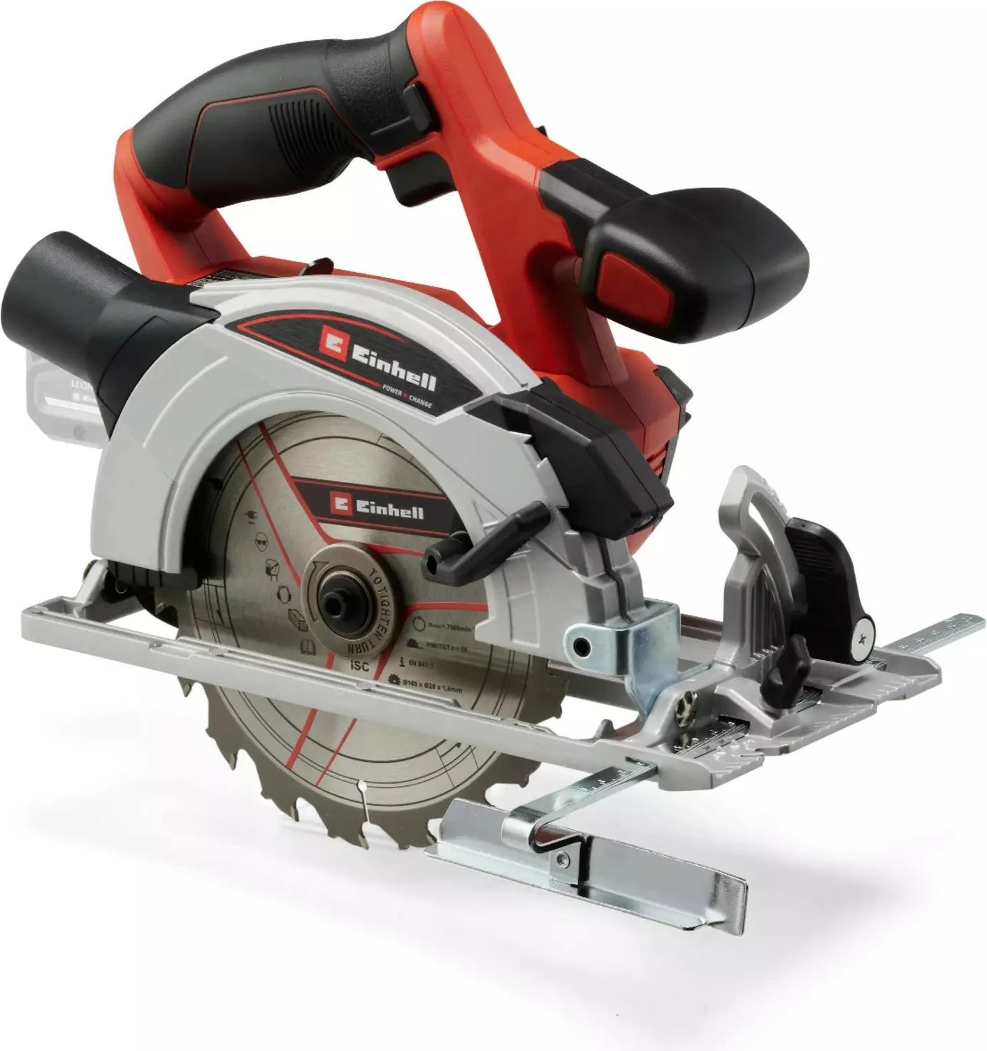 Sharrë rrethore Einhell TE-CS 18/165-1 Li Solo, pa kabllo, 16.5 cm, zi/kuqe/argjendtë