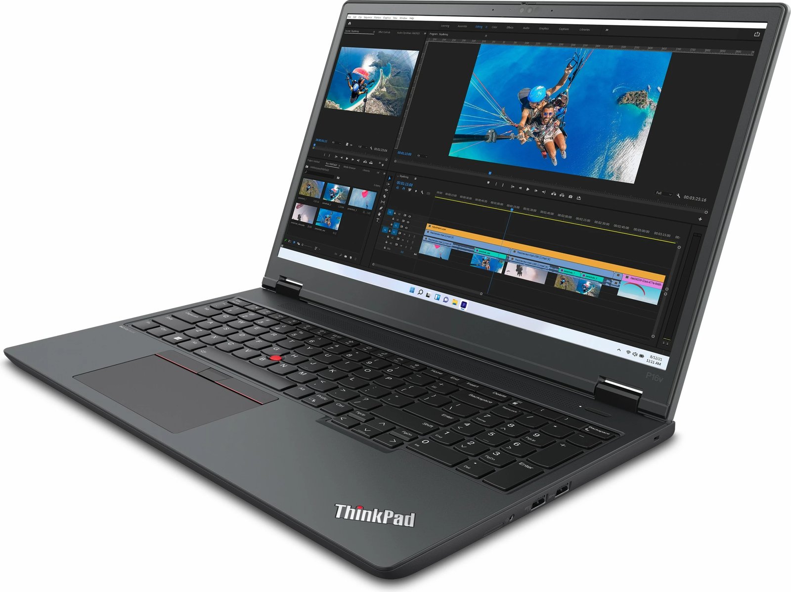 Laptop Lenovo ThinkPad P16v Gen 1, AMD Ryzen 7, 32 GB RAM, 1 TB, Thunder Black