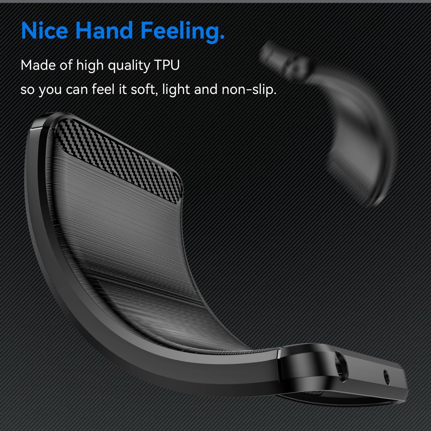 Mbështjellës Hurtel Carbon Case për Xiaomi Redmi Note 13 Pro, TPU, zi