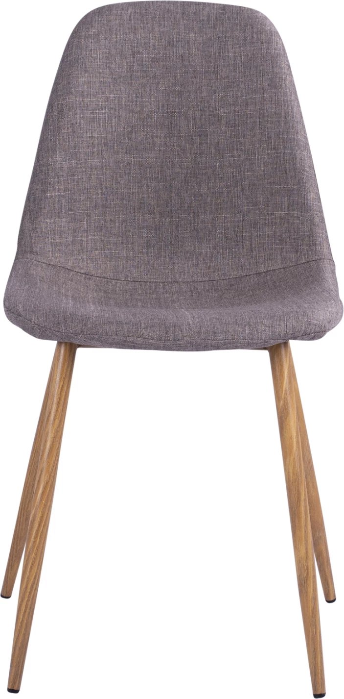 Karrige ngrënieje Leonardo FH00100.03 me këmbë metalike dhe pëlhurë kafe 44x55x85 cm, set prej 4 copë