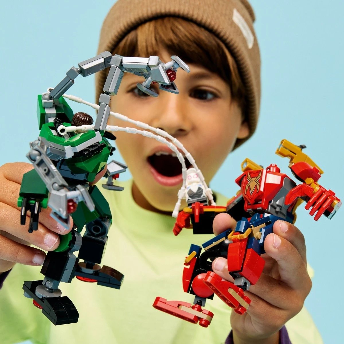 set ndërtimi LEGO Marvel 76338 Mech Battle Spider-Man vs Doc Ock, 315 pjesë, 6+