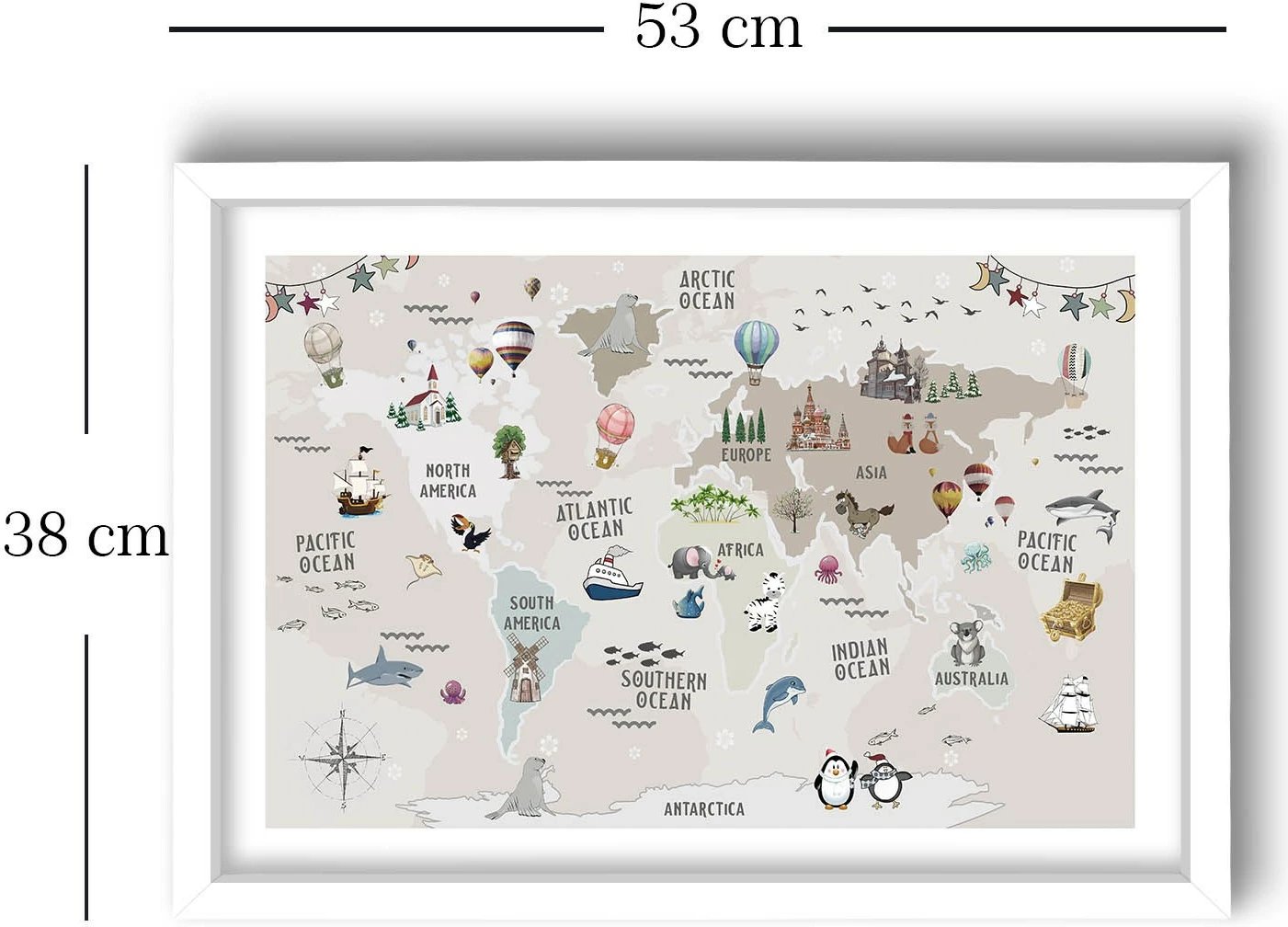 Pikturë dekorative me kornizë MDF, shumëngjyrëshe, Wallity, 3853BCT-005, 38x53cm