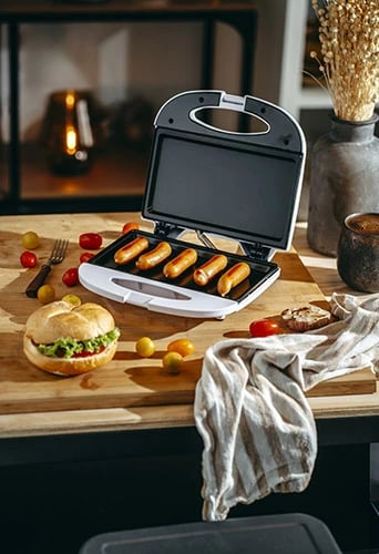 Grill elektrik Adler AD 3072, pllakë 20x11 cm, 700W (1200W max), kabllo 70 cm, i bardhë