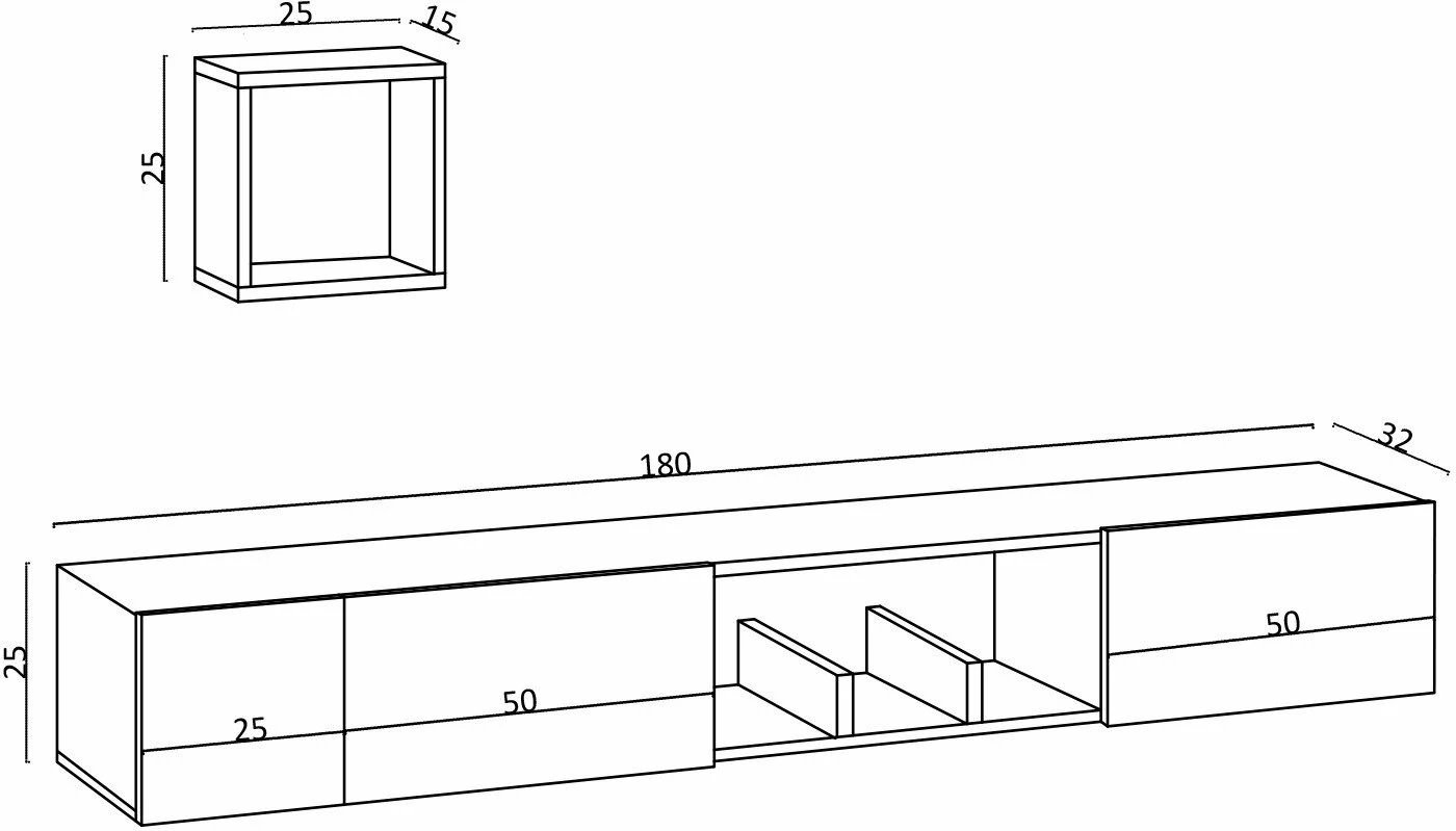 Njësi TV Hanah Home, Avior, ngjyrë lisi safir