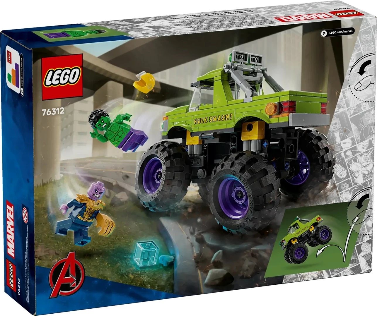 Set LEGO Marvel 76312 The Hulk Truck vs. Thanos, 2 minifigura