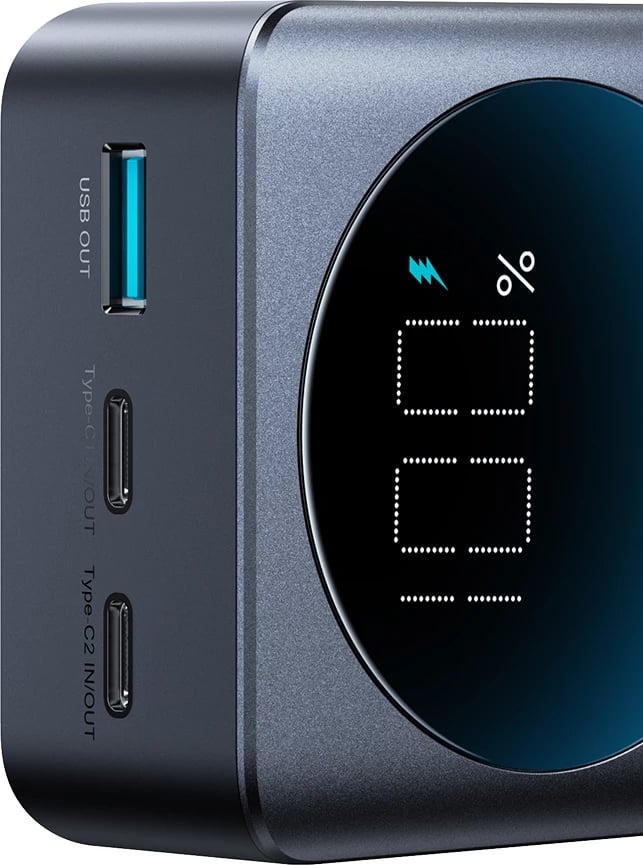 Power bank Joyroom JR-PBF05, 30000mAh, 65W, me ekran dixhital, e zezë