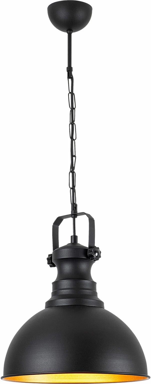 Llambë tavani moderne, Opviq Sağlam 3710-1, metal i zi, kapak druri Llambë tavani moderne, Opviq Sağlam 3710-1, metal i zi, kapak druri