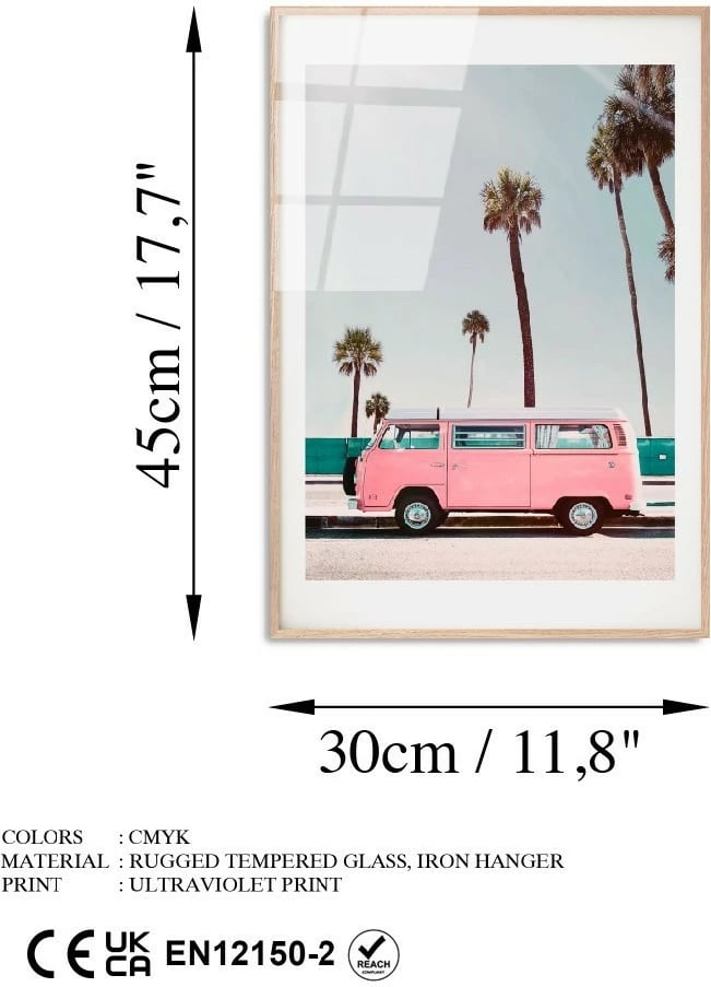 Pikturë dekorative prej xhami të temperuar, shumëngjyrëshe, Wallity UV-1077, 30x45cm