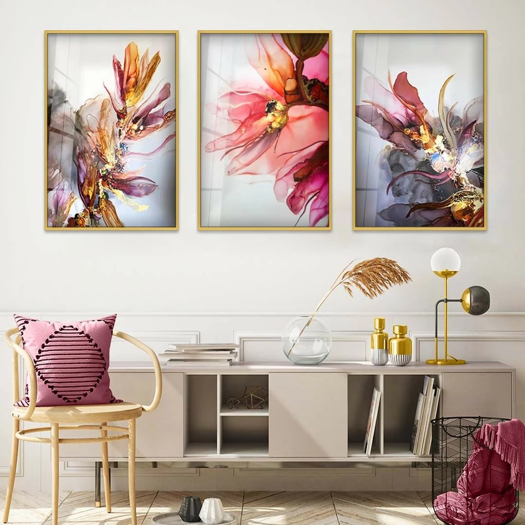 Pikturë dekorative xhami e temperuar, shumëngjyrëshe, Wallity Huhu387, 30x40cm (3 copë)