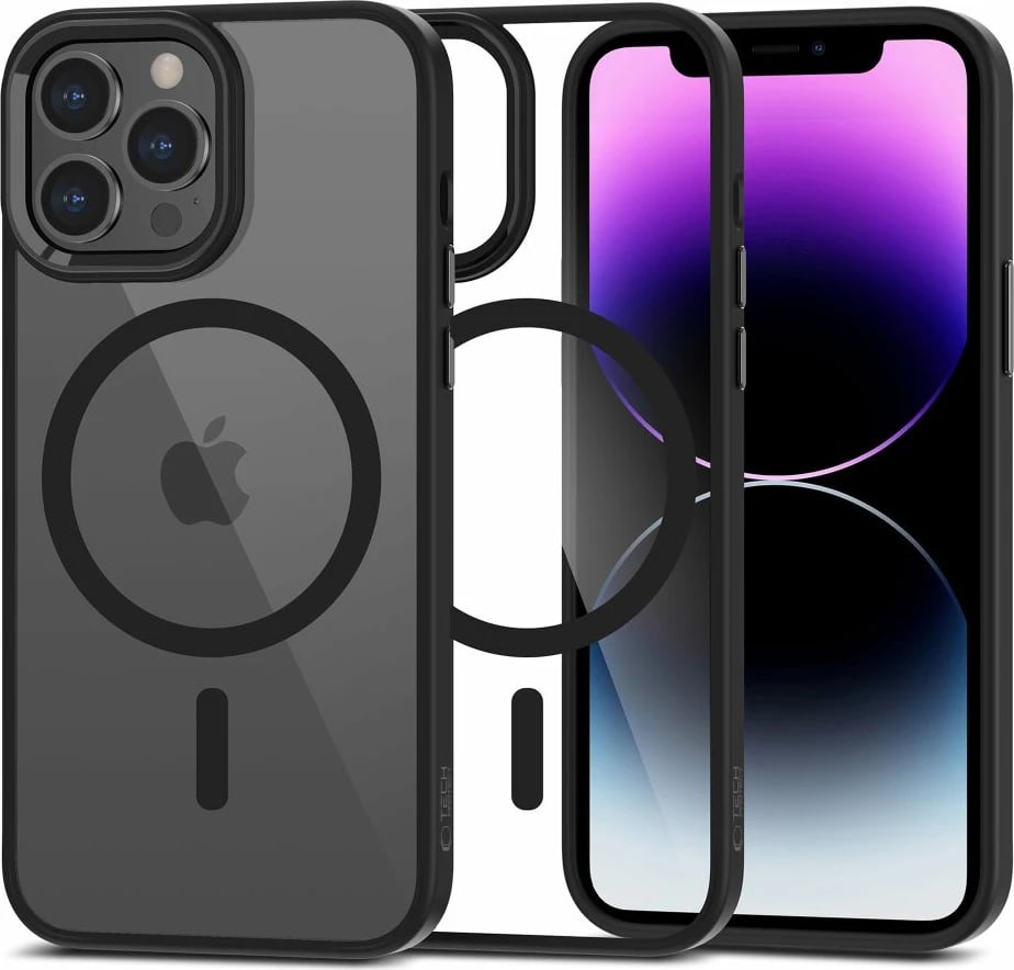 Mbështjellës Tech-Protect MagMat për iPhone 13 Pro Max, MagSafe, Transparent/Black