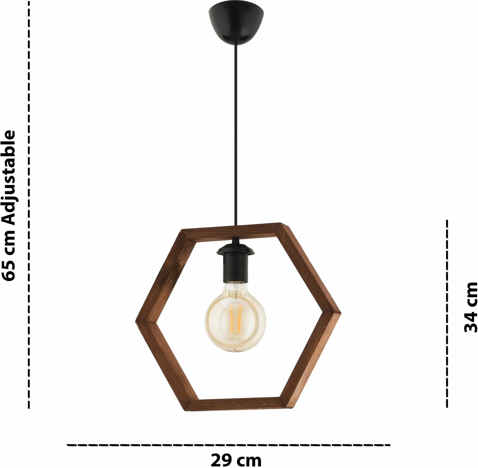 Llambë tavani Opviq, formë gjashtëkëndore, ngjyrë kafe dhe e zezë