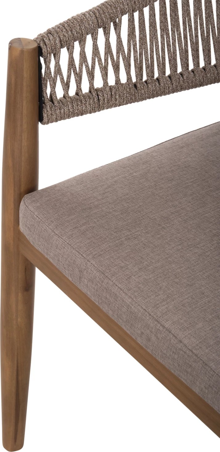 Karrige për terasë NAVAN FH6135.02 dru akacie natyral-litar najloni bezhë 59x58x76H cm, set prej 4 copë