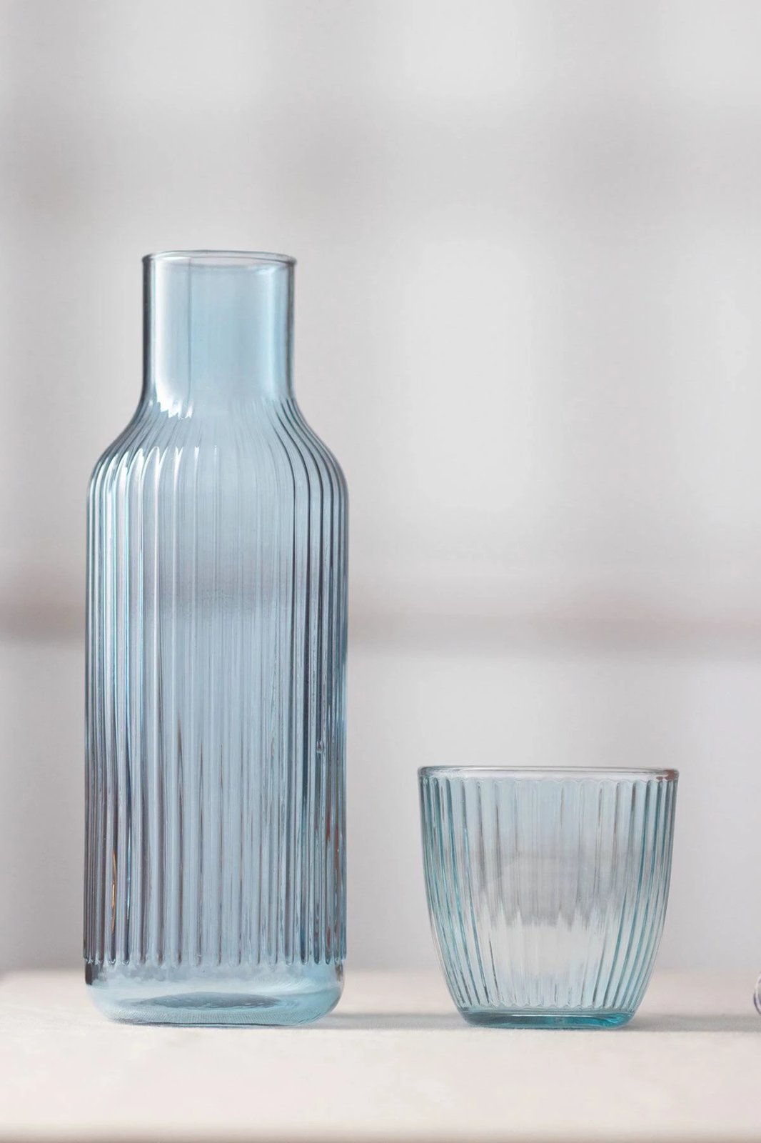 Set shishe qelqi me gotë, ngjyrë kaltër, Hermia Concept, 2 copë