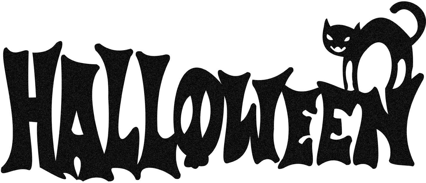 Aksesor dekorativ metalik për mur, Wallity, Halloween 2, ngjyrë e zezë, 67x28cm
