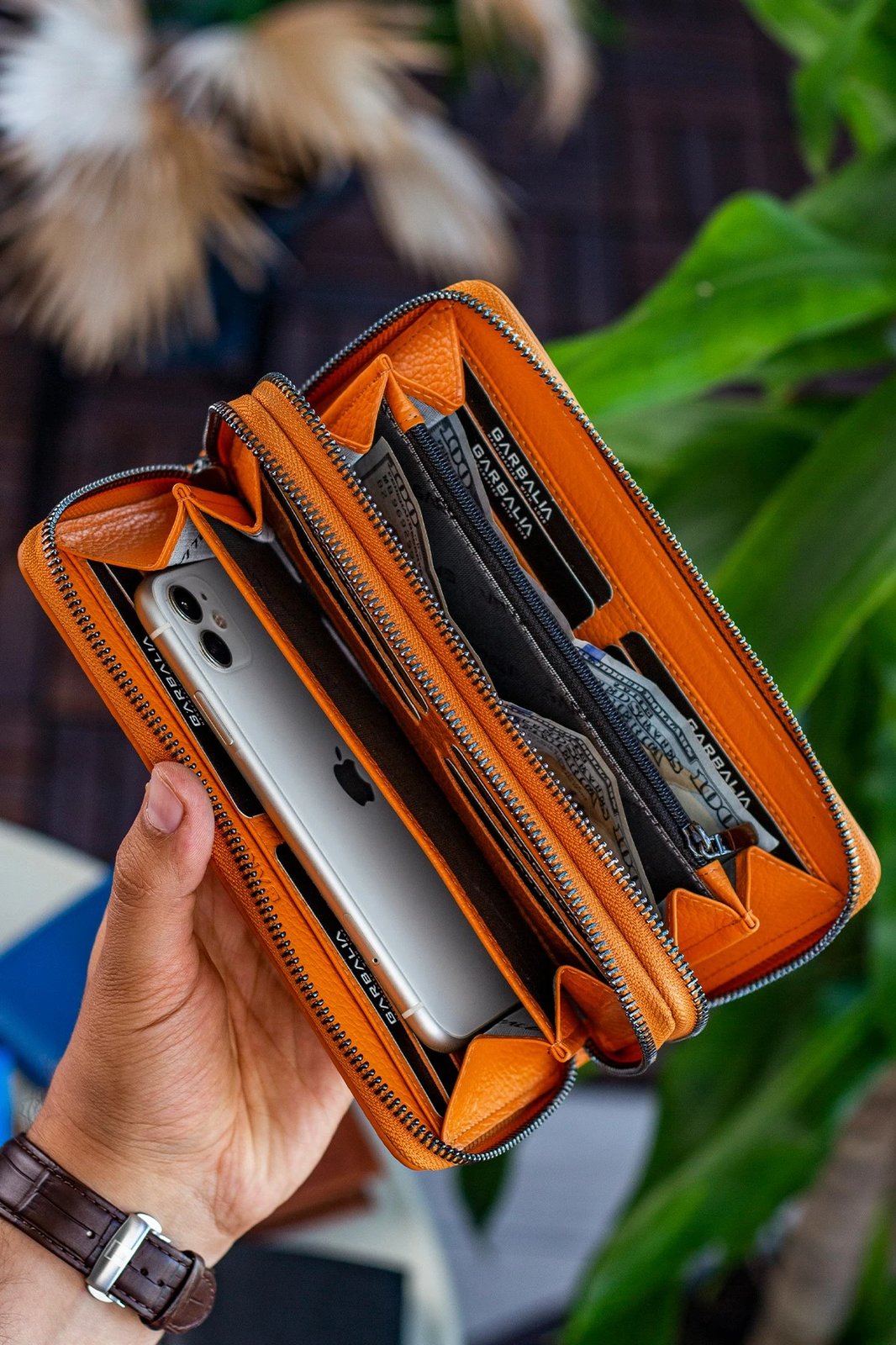 Portofol uniseks Zoozie Bags, ngjyrë portokalli, Orleans