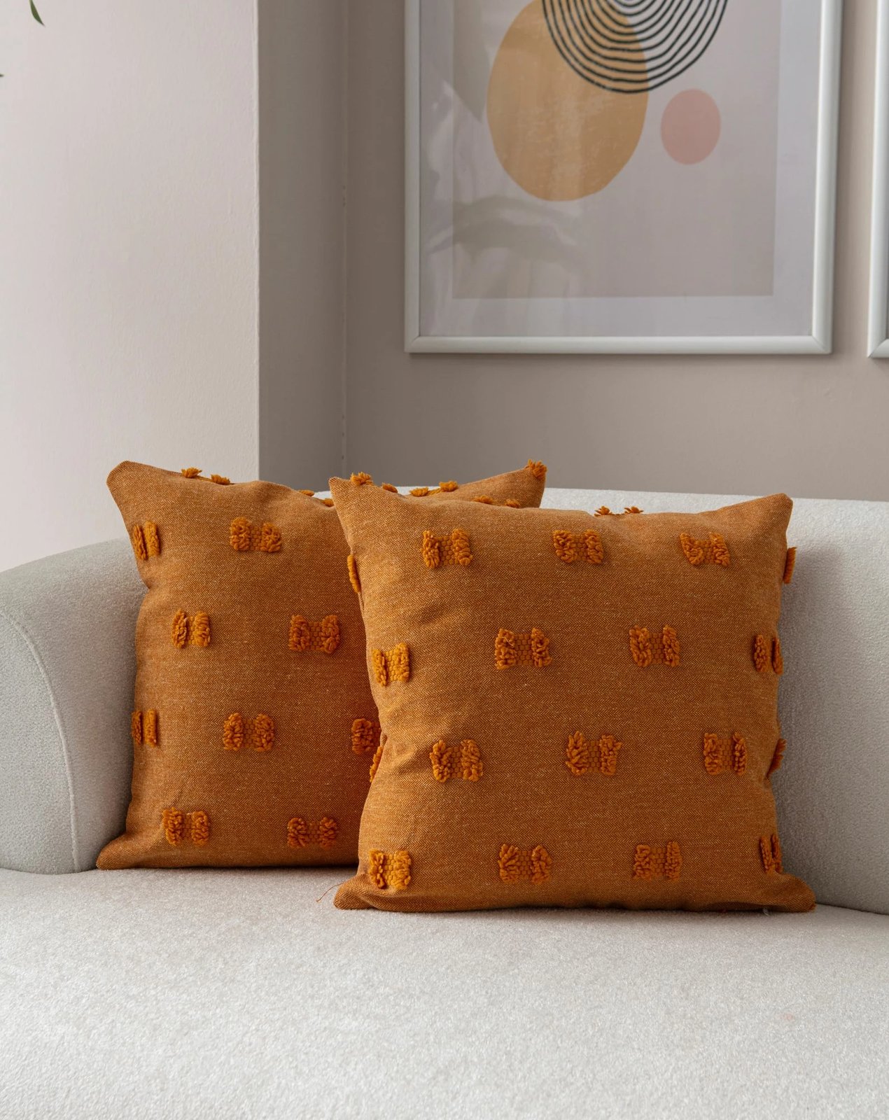 Set mbulesash jastëku, portokalli, 2 copë, Evila Originals, Tuffet