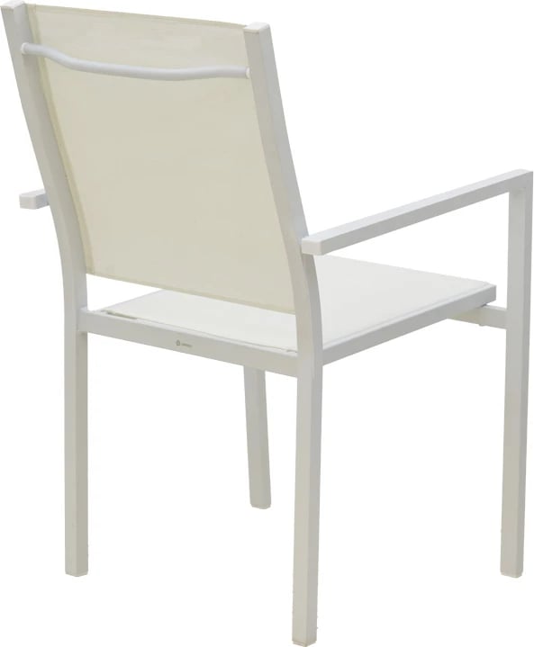 Set tavoline me karrige për terasë Zacreta-Nares, 5 copë, ngjyrë e bardhë-natyrale, 140x80x72.5cm